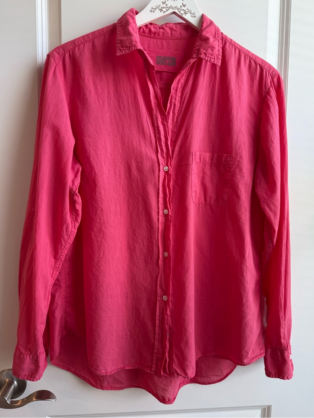 Grayson The Hero Button Down Deep Pink Classic Preppy Cotton brand size 3 (M)